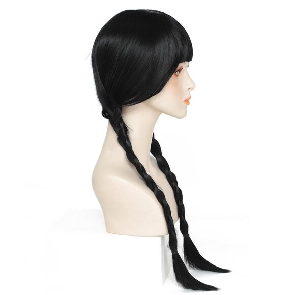 Wednesday Addams Wig – Braided Black Costume Wig for Halloween, Cosplay & Dress- main image 5
